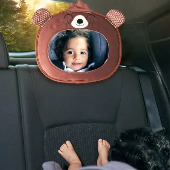 Diono Easy View Bear Baby Car Mirror for Rear Facing Infant, Adjustable, Shatterproof, Crash Tested image {3}