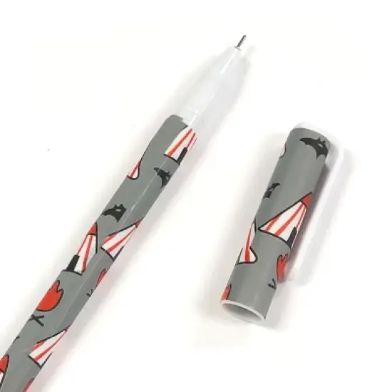 Wrapables Cute Novelty Gel Ink Pens, 0.5mm Fine Point (Set of 10) for School, Office, Stationery, Cartoon Animal Multicolor Ink image {4}