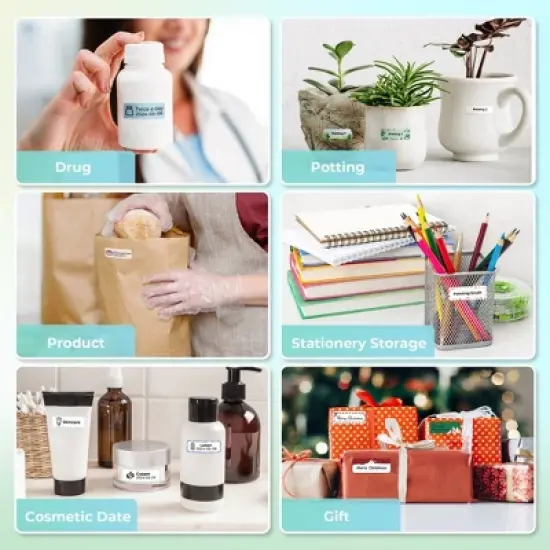 Nelko Set of 2 14x40mm White Label Paper Rolls image {1}