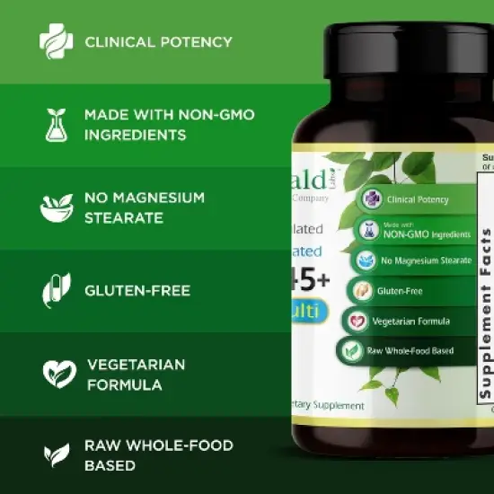 Emerald Labs Men's 45+ 1-Daily Multi - Gluten-Free - 30 Vegetable Capsules image {2}