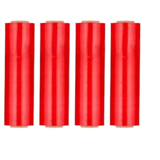 PSBM 4 Rolls Tinted Red, Hand Pallet Stretch Wrap, 18 in. x 1500 Ft. x 80 Gauge image {9}