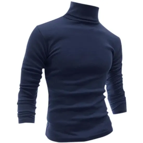 Lars Amadeus Men's Pullover Turtle Neck Long Sleeves Stretchy Slim Fit Tops image {17}