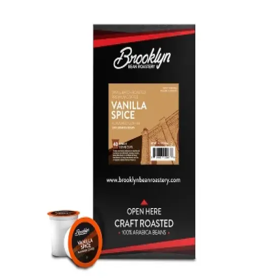 Brooklyn Bean Roastery Flavored Coffee Pods, for Keurig Kcups Brewers,Vanilla Spice, 40 count image {1}