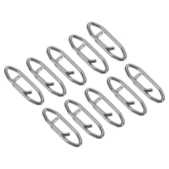 Unique Bargains Stainless Steel Quick Lock Design Swivel Connector Fishing Snaps 100 Pcs image {4}