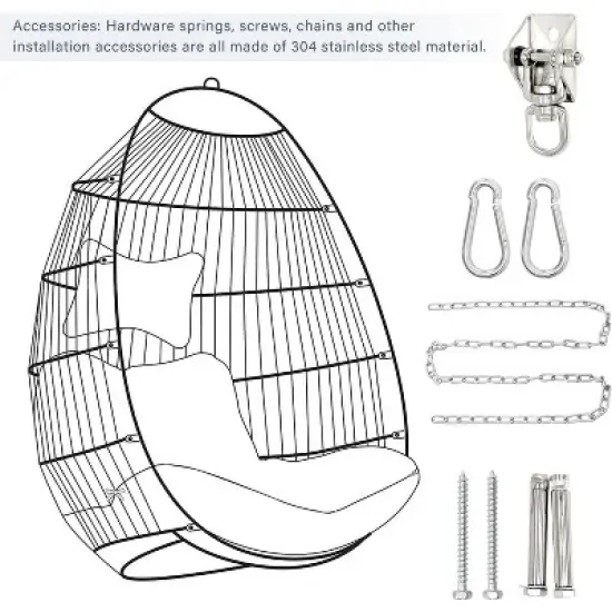 Outdoor garden rattan egg swing chair hanging chair for Patio, Porch, Bedroom, Garden, Courtyard, Balcony image {6}