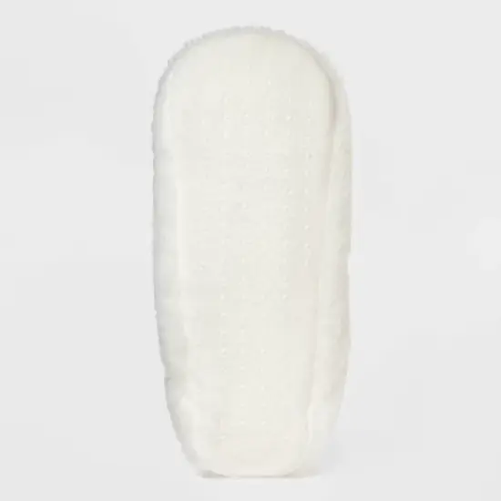 Women's Black Cat and Pumpkin Embroidered Halloween Faux Fur Slipper Socks with Grippers - Hyde and EEK Boutique&trade; Ivory/Black/Orange image {3}