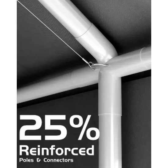 10'x20' windproof carport with reinforced frames and 180g PE canopy; includes front and rear doors, perfect for pickups, boats, and equipment. image {5}