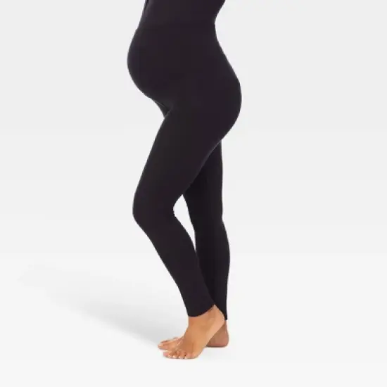 Warm Essentials by Cuddl Duds Smooth Stretch Thermal Maternity Leggings - Black image {4}