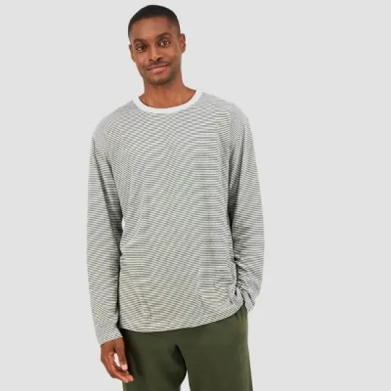 Hanes Premium Men's Striped Long Sleeve Pajama Set image {2}
