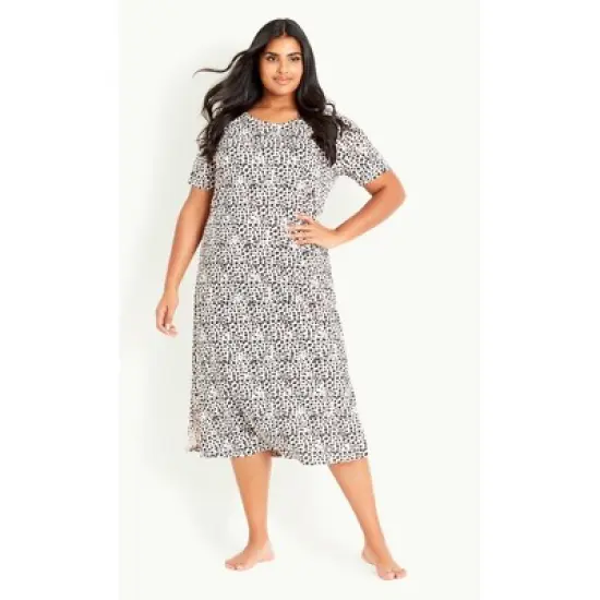 Women's Plus Size Animal Night Dress - blush | EVANS image {4}