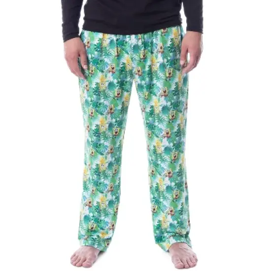 Nickelodeon Mens' SpongeBob SquarePants Tropical Delight Lounge Pajama Pants Multicolored image {5}