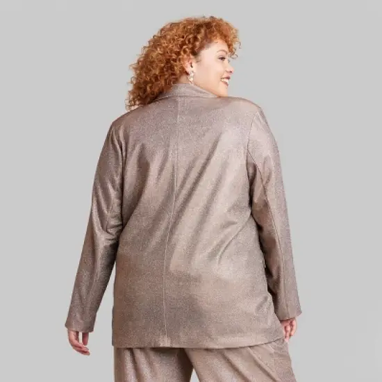 Women's Oversized Glitter Blazer - Wild Fable&trade; Copper image {2}