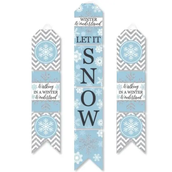 Big Dot of Happiness Winter Wonderland - Hanging Vertical Paper Door Banners - Snowflake Holiday Party & Winter Wedding Wall Kit - Indoor Door Decor image {5}