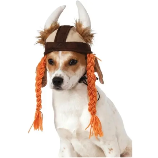 Rubies Viking Hat w/Braids Pet Costume image {2}