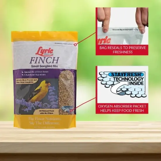 Lyric Finch - Small Songbird Wild Bird Seed for Outside Feeders, Attracts Goldfinches, House Finches & More, 5 lb Bag image {4}