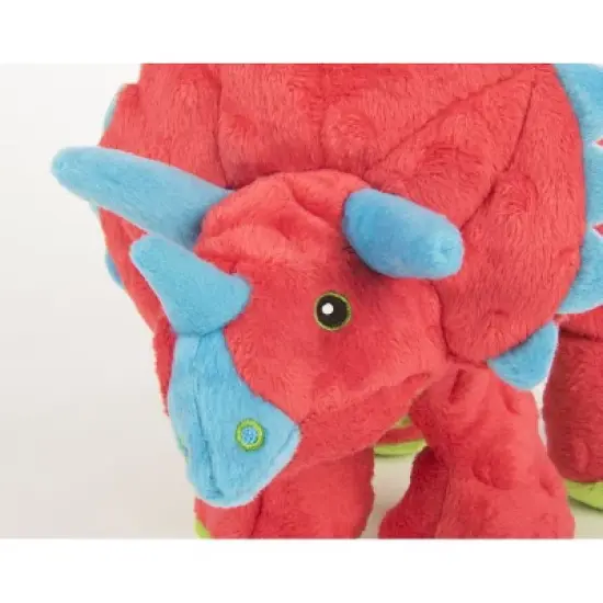 goDog Dinos Frills Squeaker Plush Pet Toy for Dogs & Puppies, Soft & Durable, Tough & Chew Resistant, Reinforced Seams image {1}