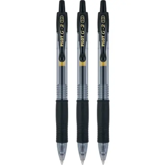 Pilot 3pk G2 Gel Pens Bold Point 1.0mm Black Ink image {1}