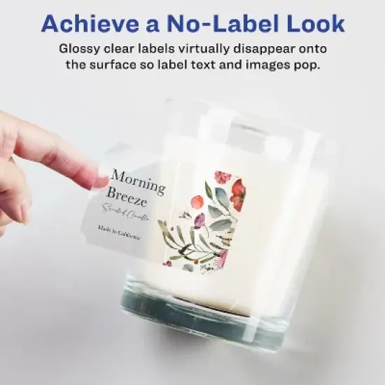 Avery Glossy Clear Rectangle Scalloped Labels with Sure Feed, 2" x 3" image {1}