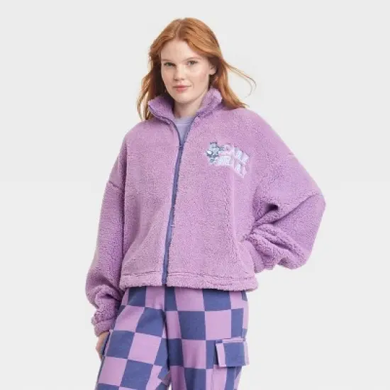 Women's Care Bears Graphic Faux-Fur Jacket - Purple image {3}