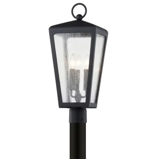 Troy Lighting Mariden 3 - Light Post Light in  Textured Black Clear Seeded Shade image {1}