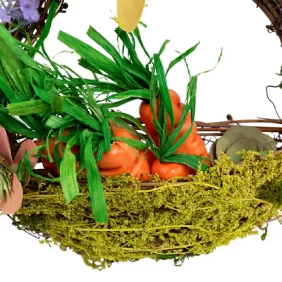 Northlight Artificial Floral Bunny Hanging Easter Basket Decoration - 14.5" image {6}