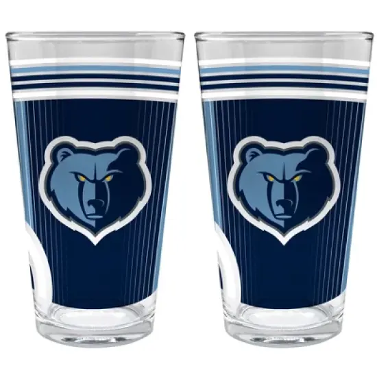 NBA Memphis Grizzlies 2pc Pint Glass Set image {1}