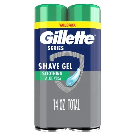 Gillette Series Sensitive Soothing with Aloe Vera Men's Shave Gel - 7oz/2pk image {10}