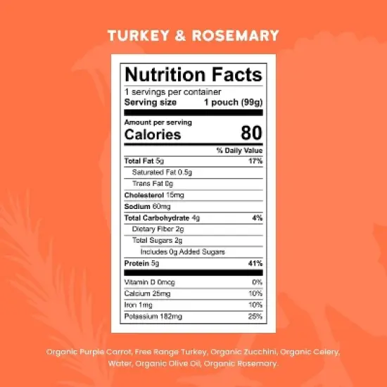 Serenity Kids Free Range Turkey & Rosemary with Organic Purple Carrots, Zucchini & Celery Baby Food Pouch - 3.5oz image {7}