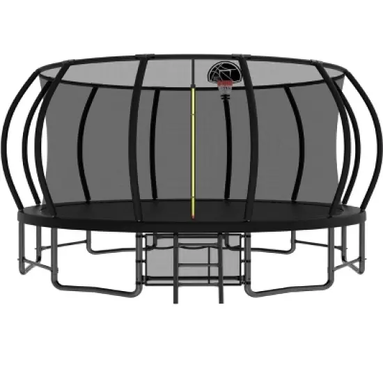 HFYee 12/14/16FT Kids Adventure Trampoline Safety Enclosure & Ladder for Outdoor Play for Ages 6-12 image {10}