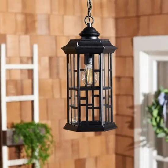 Carwen 8.3" Outdoor Pendant - PLT7009 - Black - Safavieh image {2}