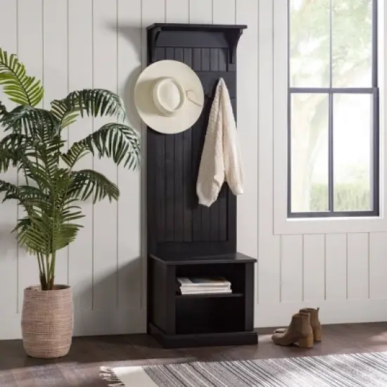 Waylon Rustic Farmhouse Solid Wood Tall Hall Tree - Saracina Home image {15}