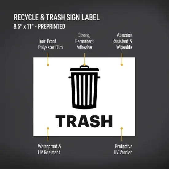 Avery Recycle and Trash Stickers, 8-1/2" x 11", 2 Total image {1}