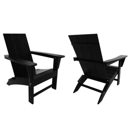 WestinTrends Ashore HDPE Folding Adirondack Chair (Set of 2) image {2}