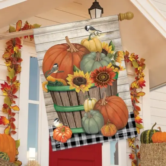 Bountiful Bushel Fall House Flag 40" x 28" Briarwood Lane image {2}