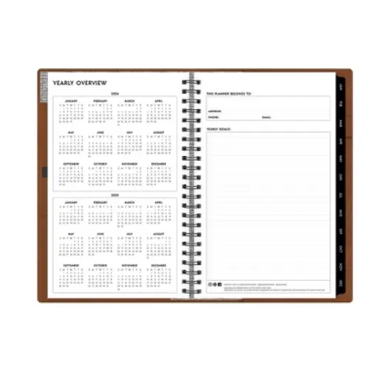 ASMBLD 2024 Refillable Planner 5"x8" Weekly/Monthly Faux Leather Tan image {7}