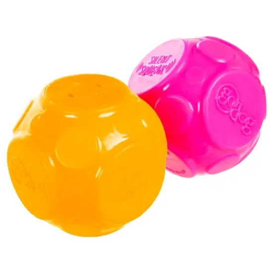 goDog Silent Squeak Ball Dog Toys, 2 CNT, Orange & Pink, One Size image {4}