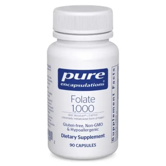 Pure Encapsulations Folate 1000 - Metafolin L-5-MTHF - Heart Health Supplement* - Folate Supplement - Non-GMO & Gluten Free - 90 Capsules image {8}