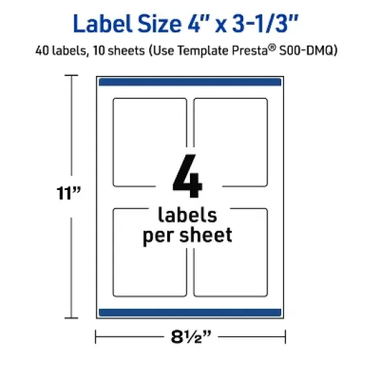 Avery 4" x 3-1/3" Labels, Gold Double Border with Florals, 40 ct image {4}