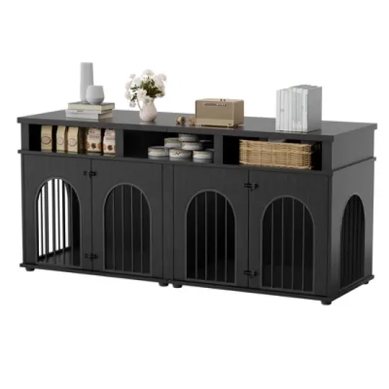 MDF PB Iron Arch Double Dog Cage - Durable, Spacious, Secure, Easy Assembly, Weather Resistant image {7}