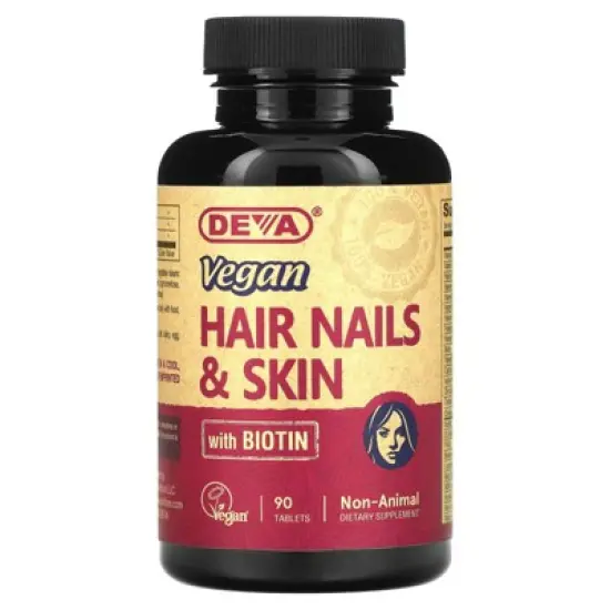 Deva Vegan Hair Nails & Skin with Biotin, 90 Tablets image {4}