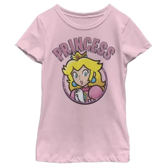 Girl's Nintendo Princess Peach Circle T-Shirt image {3}