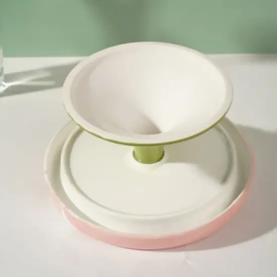 Fairyland&trade; - Elevated Ceramic Cat Bowl &ndash; Anti-Slip Raised Pet Feeder for Cats & Small Dogs, Ice Cream Style Design image {7}