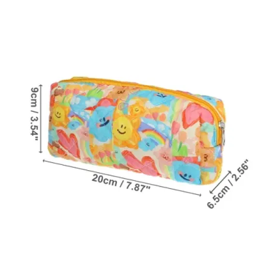 Unique Bargains Durable Small Quilted Heart Makeup Bag Assorted Color 1 Pc image {1}