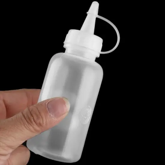 Unique Bargains Plastic Home Kitchen Oil Vinegar Ketchup Squeeze Bottle Clear 100ml 5 Pcs image {1}