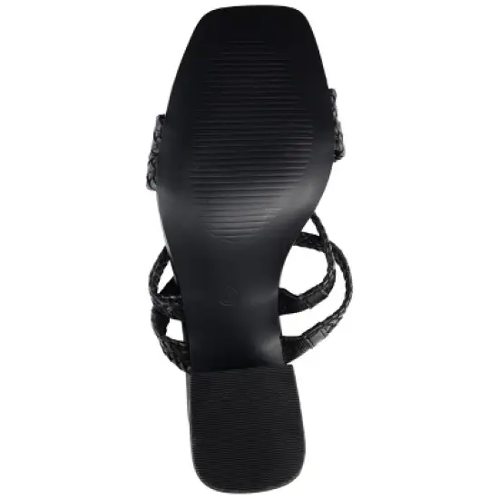 Journee Collection Womens Natia Wide Width Open Square Toe Block Heel Sandals image {4}