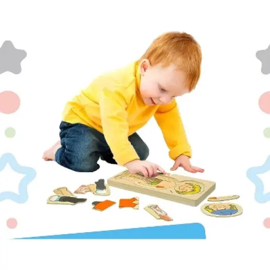KidzlaneKidzlane Boy Wooden My Body Puzzle for Toddlers & Kids - 29 Piece Boys Anatomy Puzzle Kid Play Set image {1}