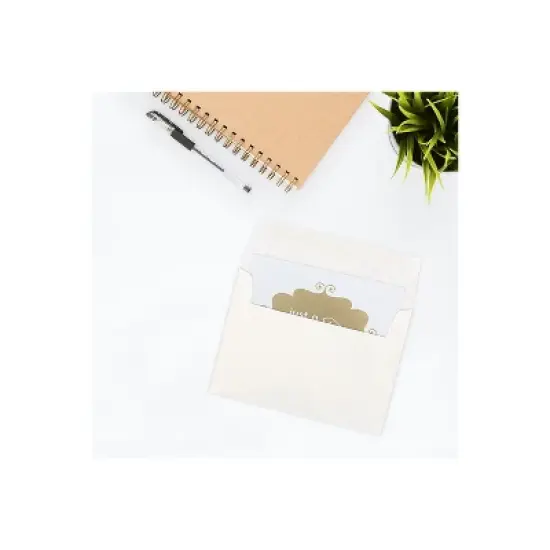 JAM Paper A7 Parchment Invitation Envelopes 5.25 x 7.25 White Recycled 12672 image {2}