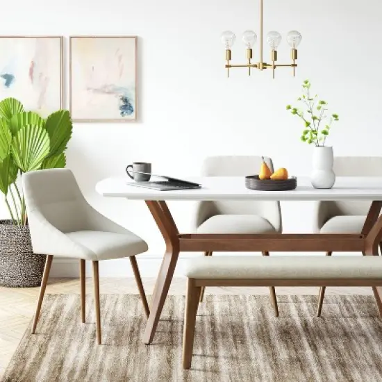 Astrid Mid-Century Dining Bench with Upholstered Seat Walnut - Threshold&trade; image {1}