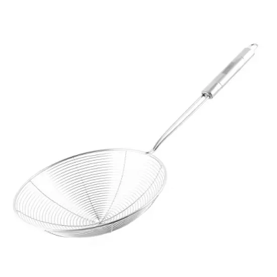 Unique Bargains Restaurant Kitchen Stainless Steel Mesh Strainer Ladle 7.7'' Dia Silver Tone image {3}