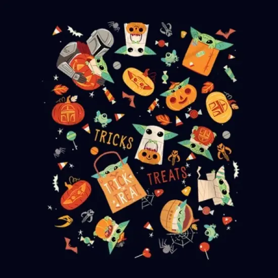 Girl's Star Wars The Mandalorian Halloween Candy Collage T-Shirt image {1}
